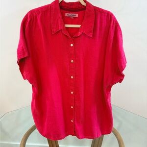 Coldwater Creek Bright Red Button-Down Shirt
